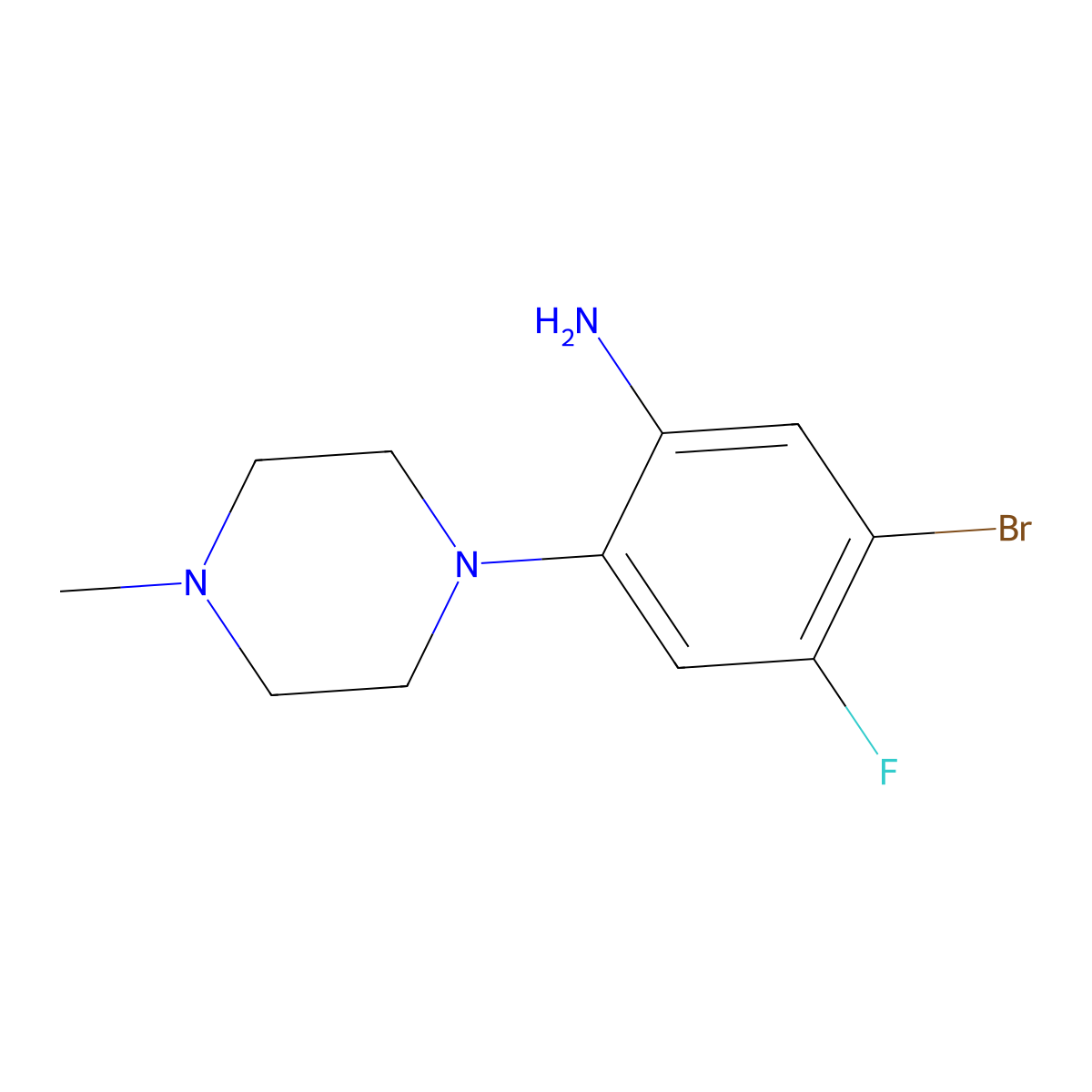 5-Bromo-4-fluoro-2-(4-methylpiperazin-1-yl)aniline molecular structure, CAS 1493046-77-7