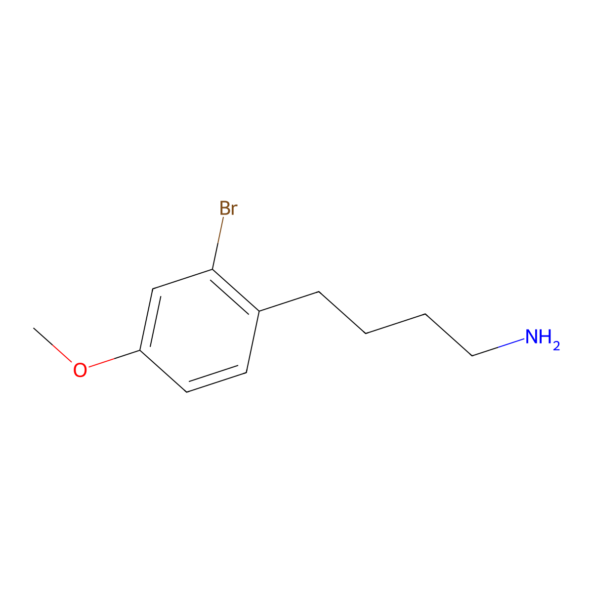 4-(2-Bromo-4-methoxyphenyl)butan-1-amine molecular structure, CAS 1493068-50-0