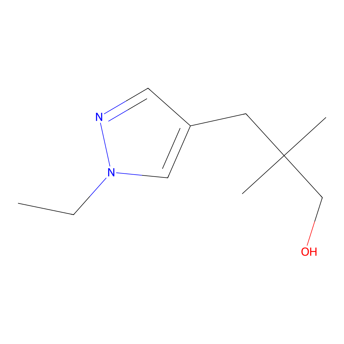 3-(1-Ethyl-1h-pyrazol-4-yl)-2,2-dimethylpropan-1-ol molecular structure, CAS 1493079-12-1