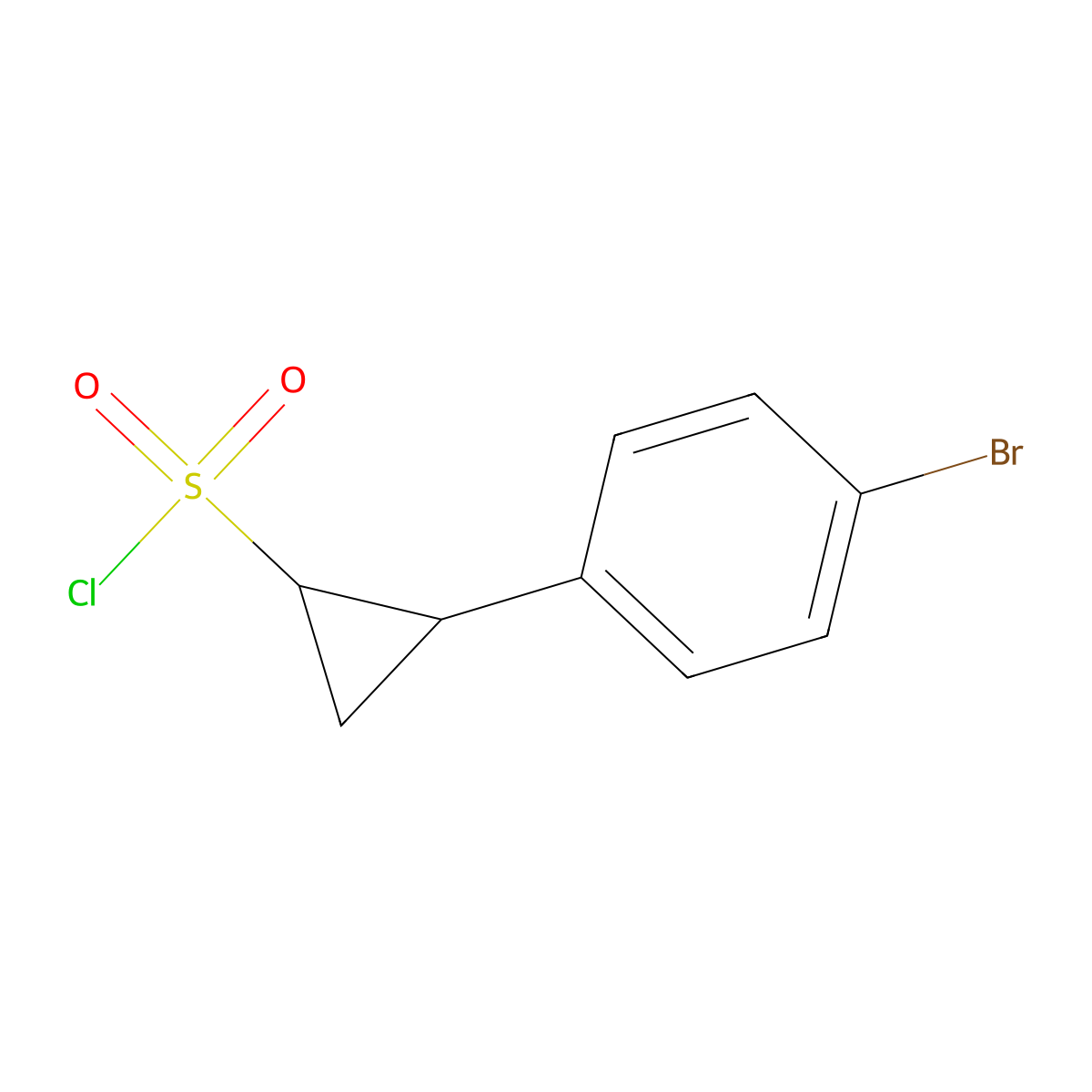 2-(4-Bromophenyl)cyclopropane-1-sulfonyl chloride molecular structure, CAS 1493098-91-1