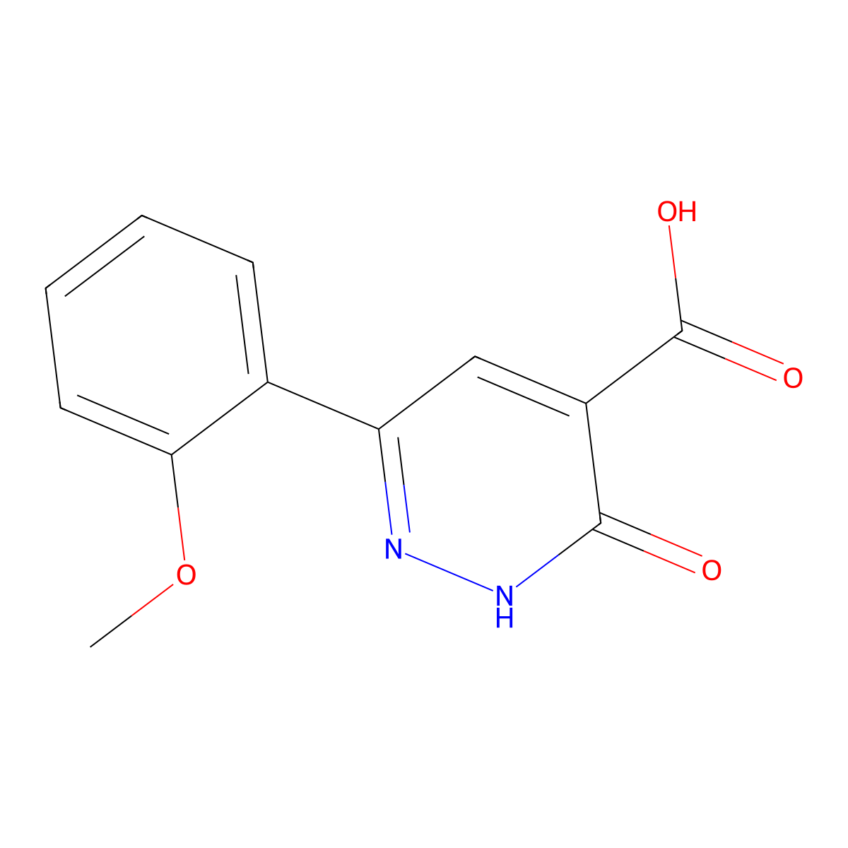 6-(2-Methoxyphenyl)-3-oxo-2,3-dihydropyridazine-4-carboxylic acid molecular structure, CAS 1493104-45-2