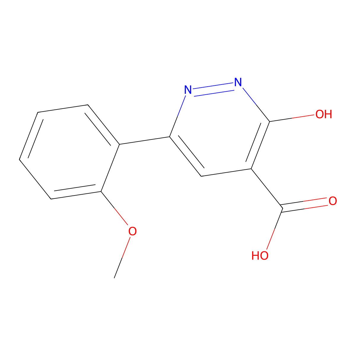 6-(2-Methoxyphenyl)-3-oxo-2,3-dihydropyridazine-4-carboxylic acid molecular structure, CAS 1493104-45-2