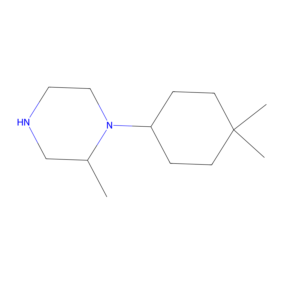 1-(4,4-Dimethylcyclohexyl)-2-methylpiperazine molecular structure, CAS 1493111-61-7