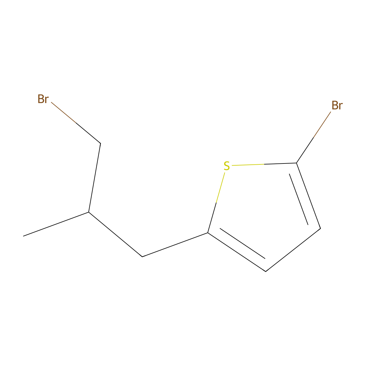 2-Bromo-5-(3-bromo-2-methylpropyl)thiophene molecular structure, CAS 1493119-52-0
