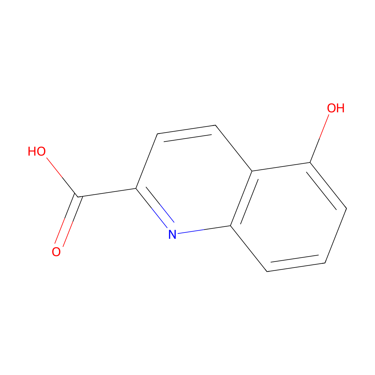 5-Hydroxyquinoline-2-carboxylic acid molecular structure, CAS 149312-98-1