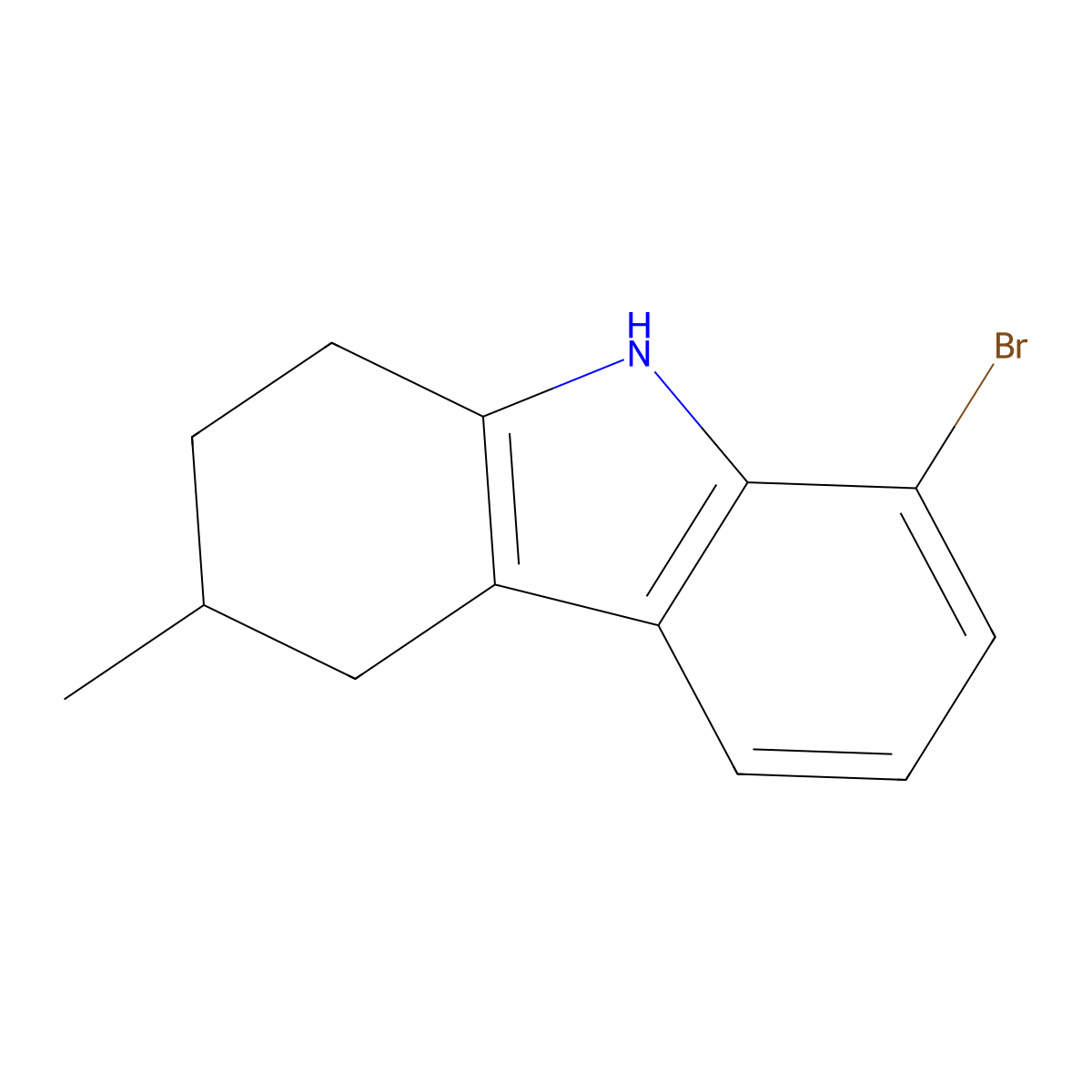 8-bromo-3-methyl-2,3,4,9-tetrahydro-1H-carbazole molecular structure, CAS 1493130-82-7