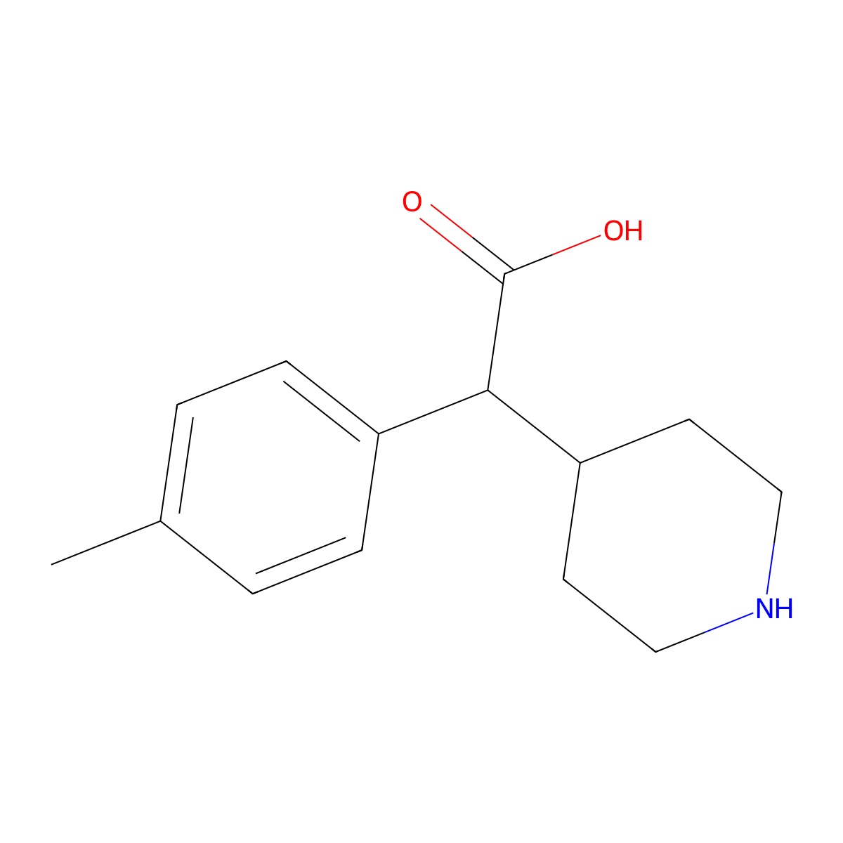 2-(4-Methylphenyl)-2-(piperidin-4-yl)acetic acid molecular structure, CAS 1493132-98-1
