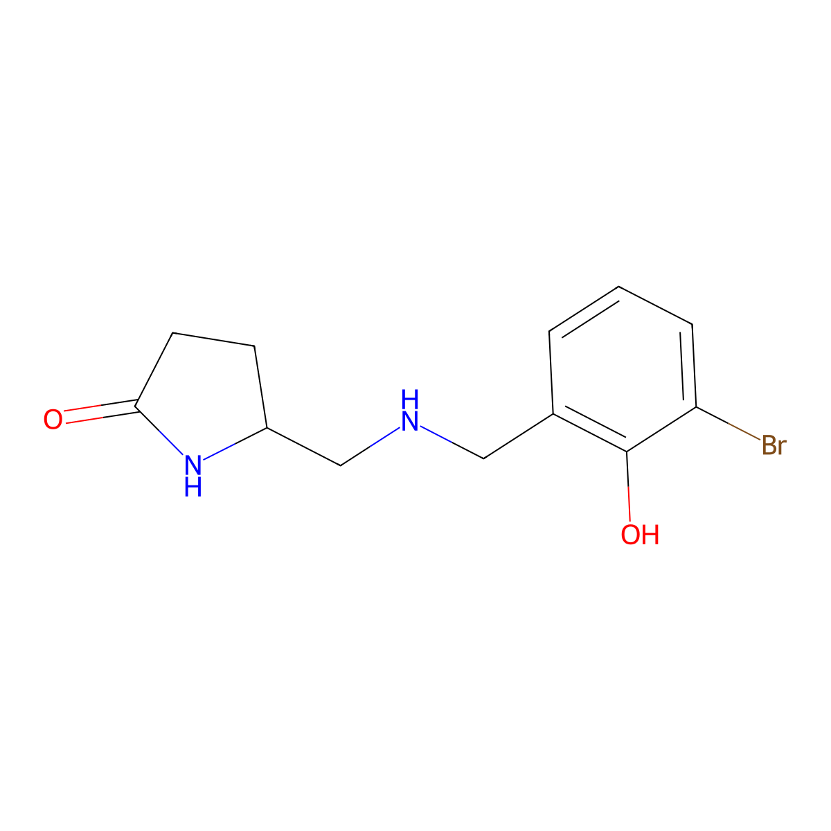 5-(((3-Bromo-2-hydroxybenzyl)amino)methyl)pyrrolidin-2-one molecular structure, CAS 1493156-83-4