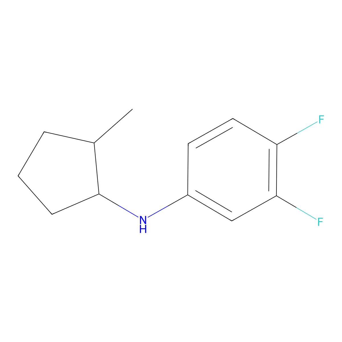 3,4-difluoro-N-(2-methylcyclopentyl)aniline molecular structure, CAS 1493157-72-4