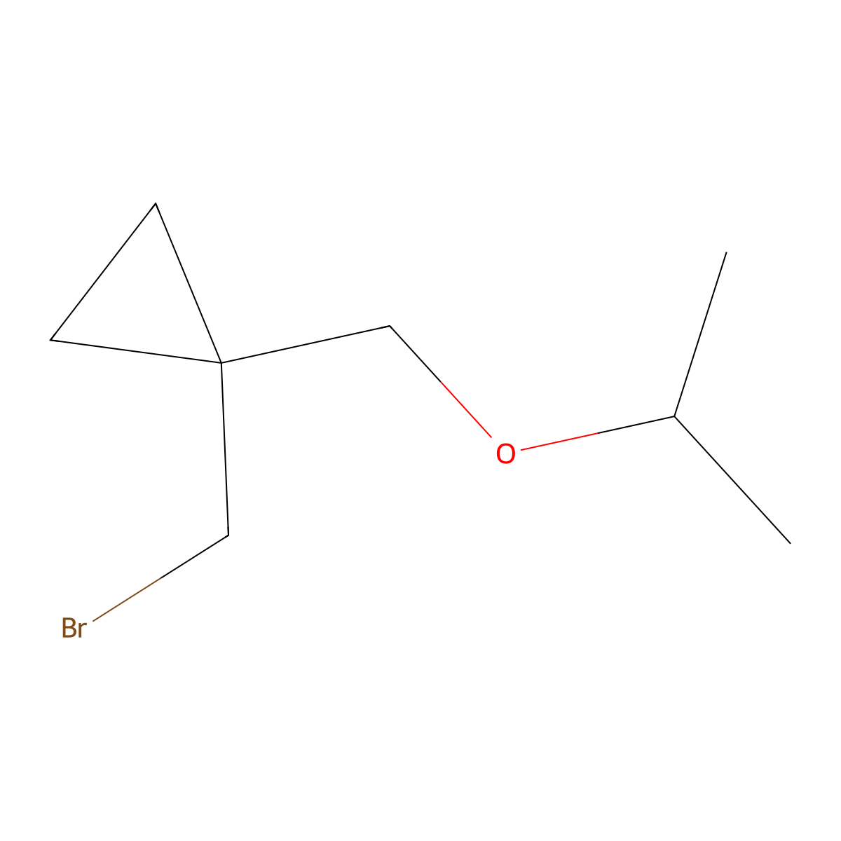 1-(Bromomethyl)-1-[(propan-2-yloxy)methyl]cyclopropane molecular structure, CAS 1493168-95-8
