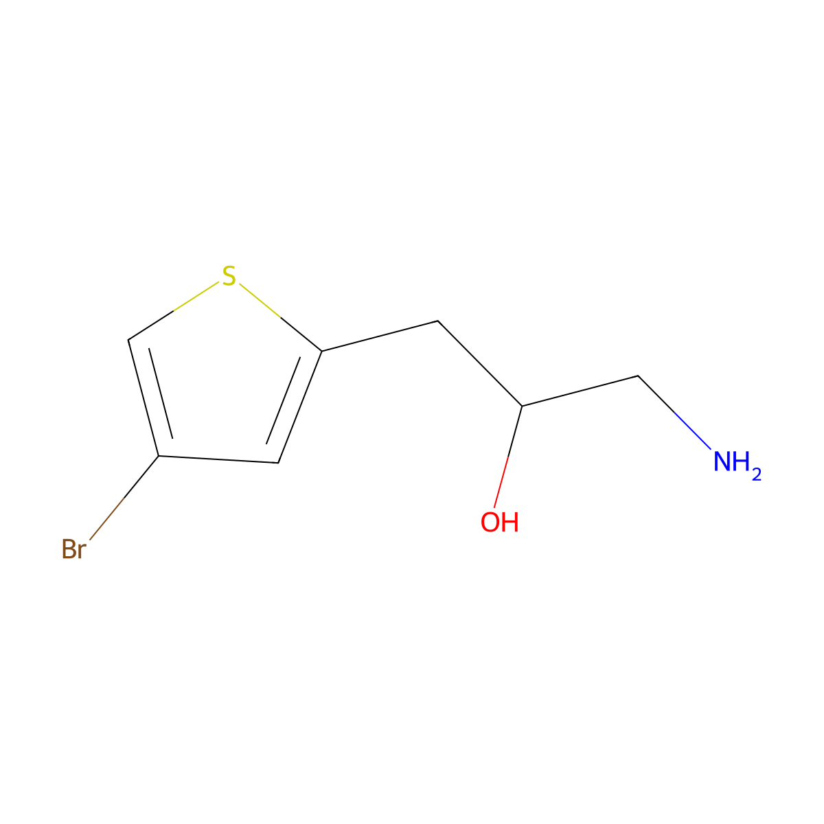 1-Amino-3-(4-bromothiophen-2-yl)propan-2-ol molecular structure, CAS 1493173-19-5