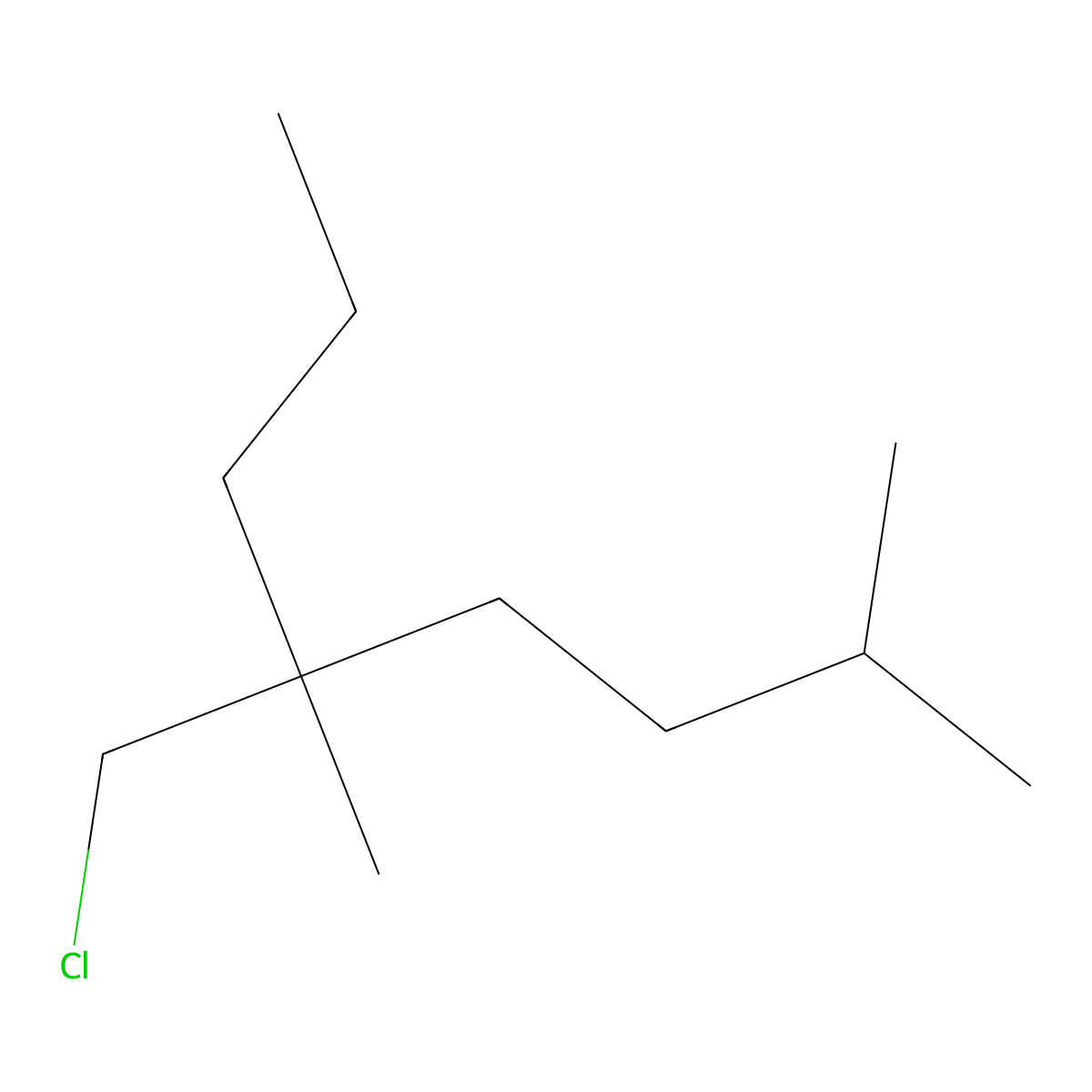 5-(Chloromethyl)-2,5-dimethyloctane molecular structure, CAS 1493178-11-2
