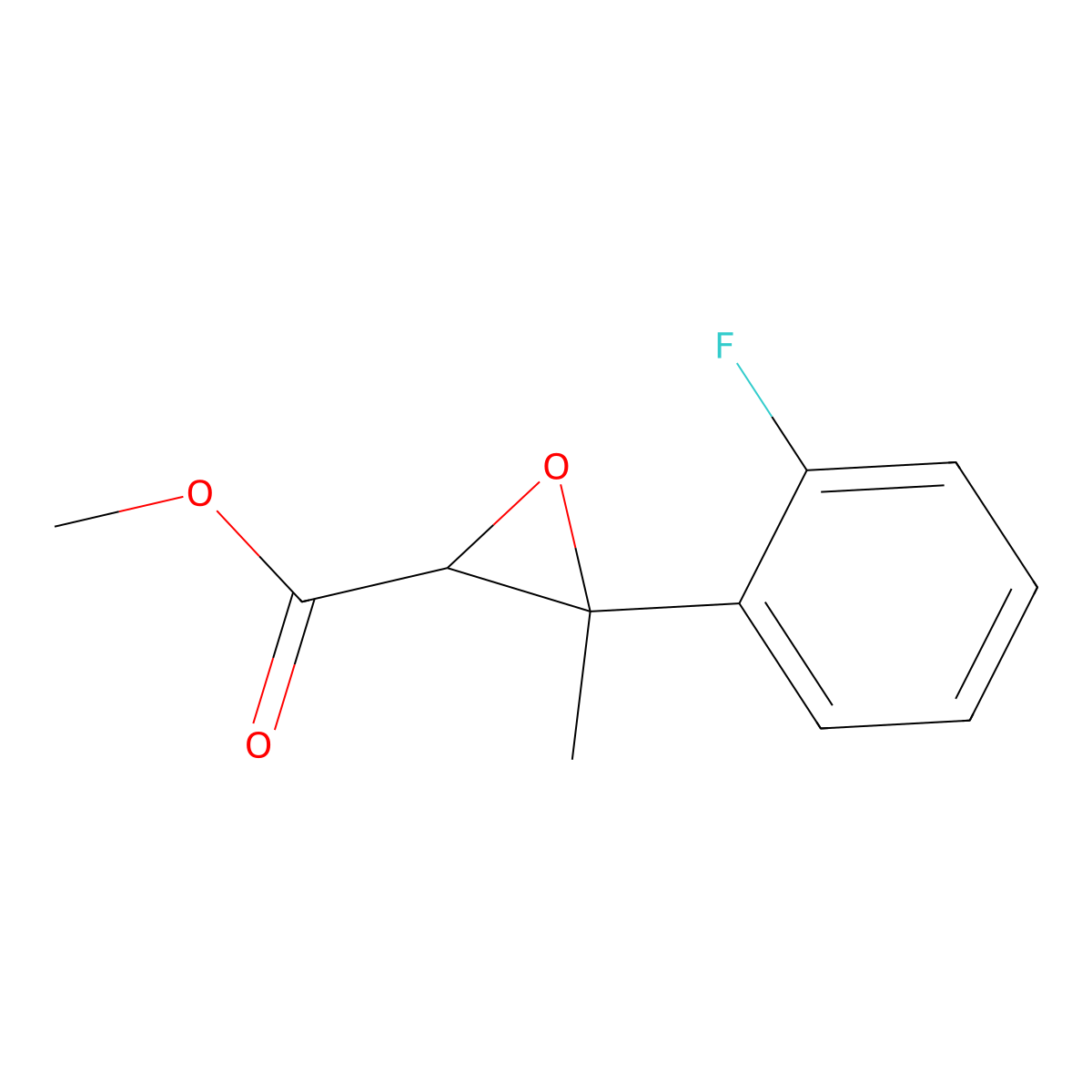 Methyl 3-(2-fluorophenyl)-3-methyloxirane-2-carboxylate molecular structure, CAS 1493193-98-8