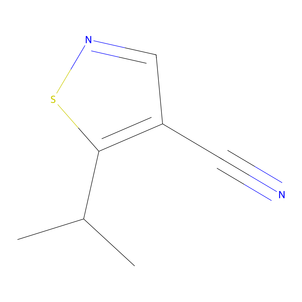 5-(Propan-2-yl)-1,2-thiazole-4-carbonitrile molecular structure, CAS 1493200-41-1
