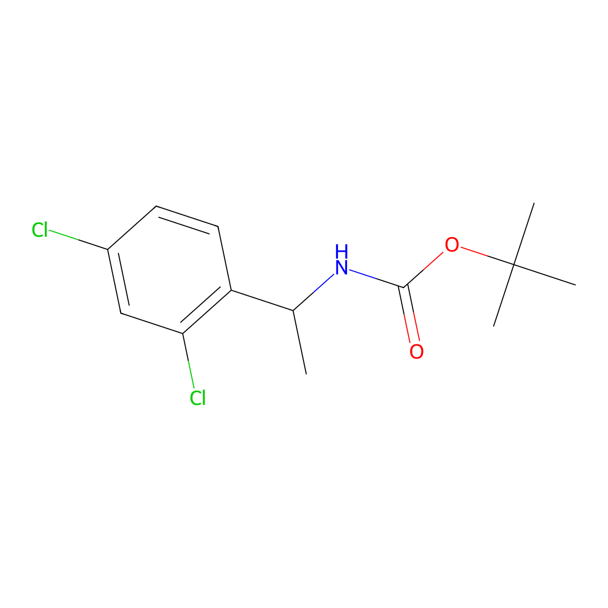 tert-butyl N-[1-(2,4-dichlorophenyl)ethyl]carbamate molecular structure, CAS 1493211-98-5