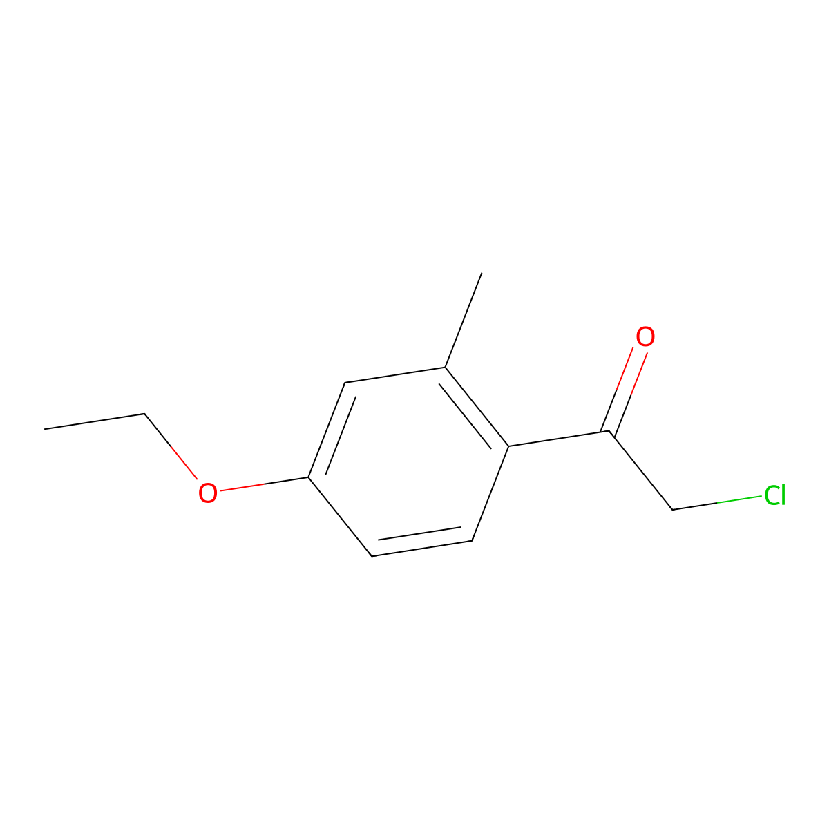 2-Chloro-1-(4-ethoxy-2-methylphenyl)ethan-1-one molecular structure, CAS 1493227-35-2