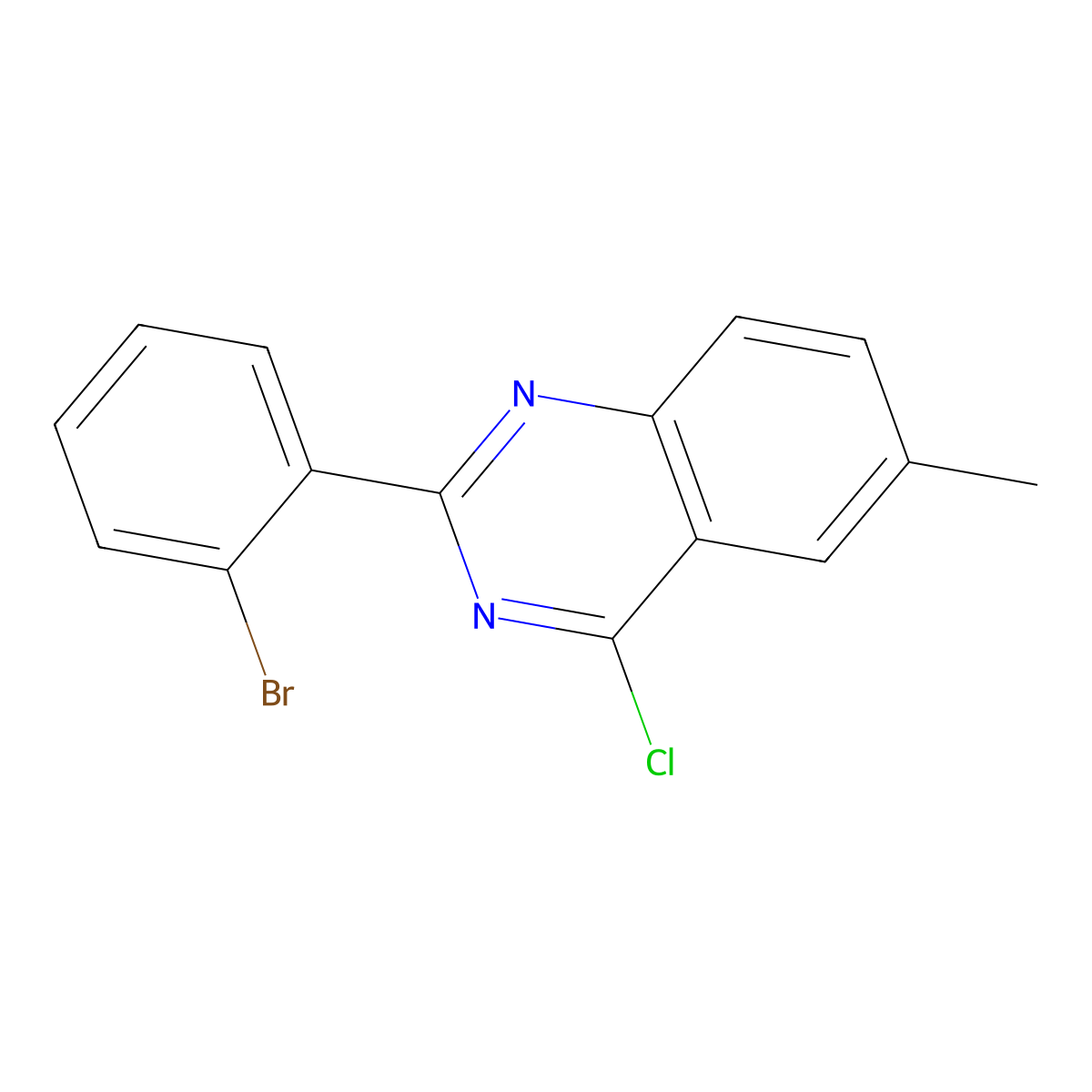 2-(2-Bromophenyl)-4-chloro-6-methylquinazoline molecular structure, CAS 149323-83-1