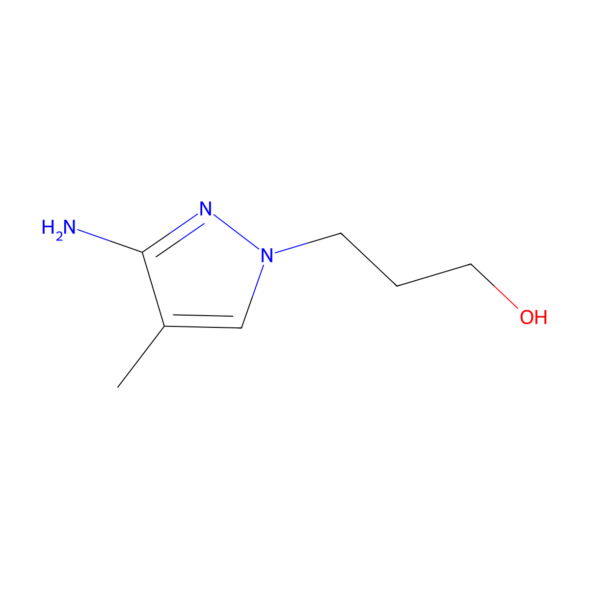 3-(3-amino-4-methyl-1H-pyrazol-1-yl)propan-1-ol molecular structure, CAS 1493230-49-1