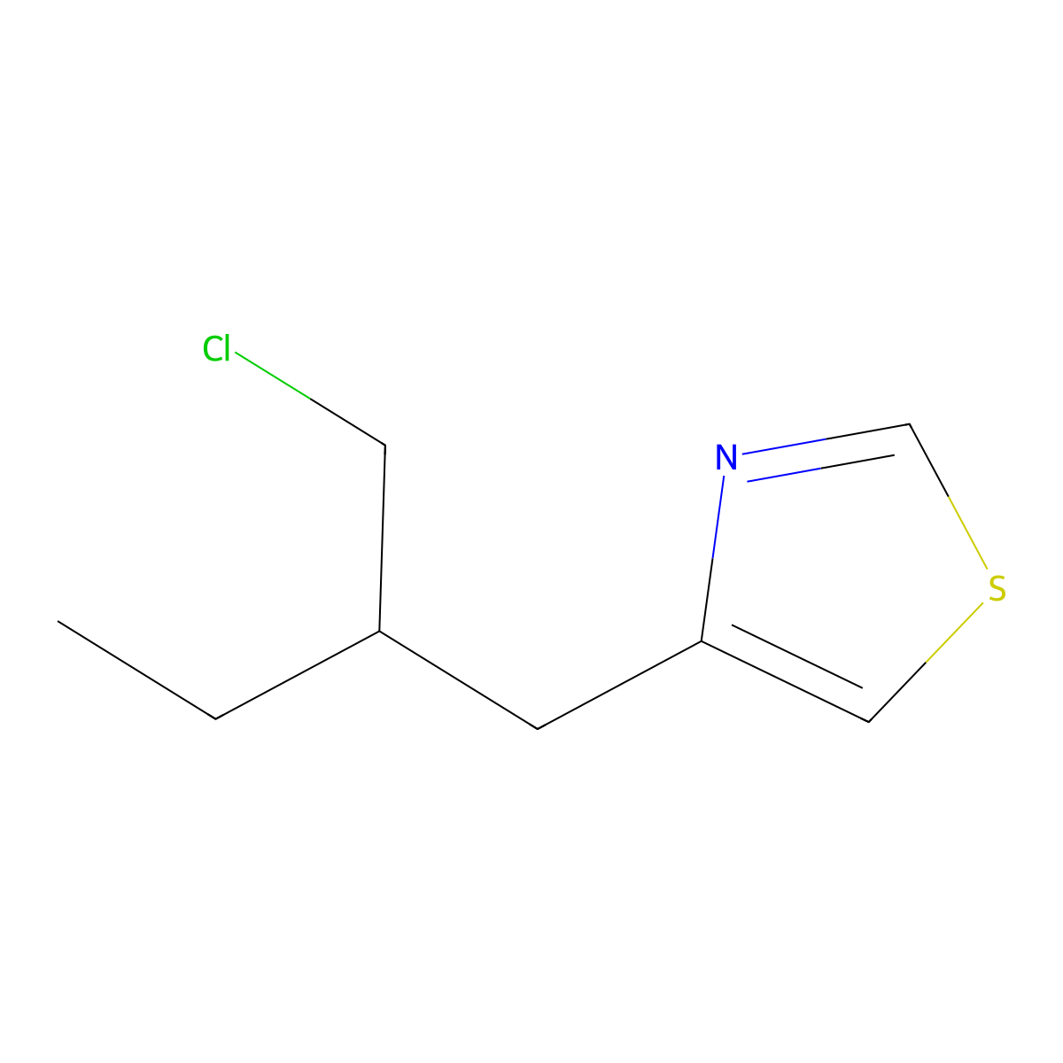 4-[2-(Chloromethyl)butyl]-1,3-thiazole molecular structure, CAS 1493234-08-4