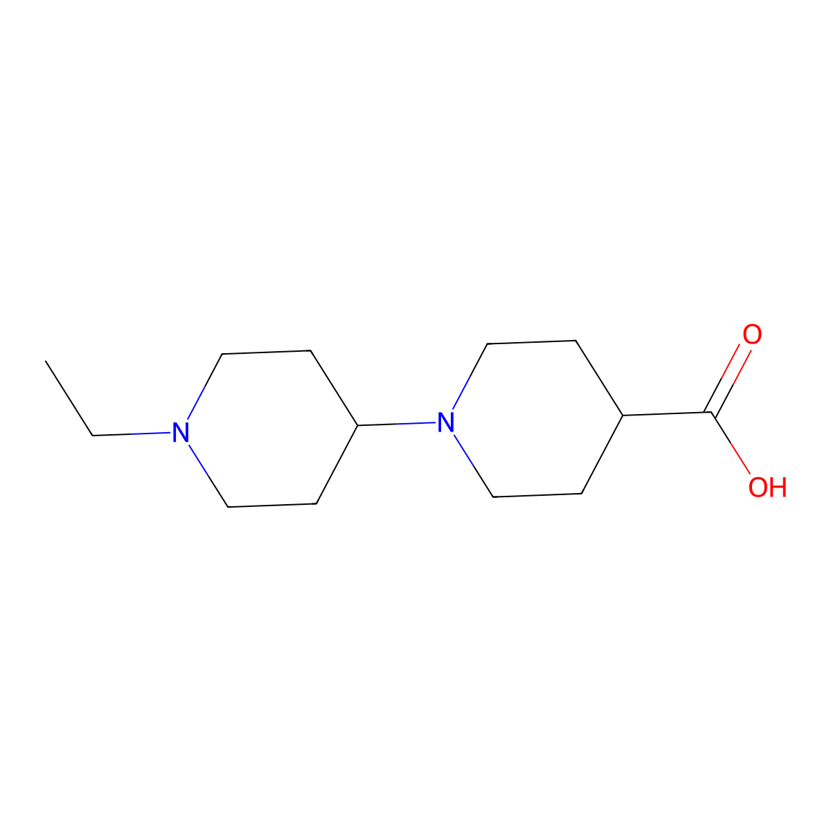 1-(1-Ethylpiperidin-4-yl)piperidine-4-carboxylic acid molecular structure, CAS 1493241-52-3