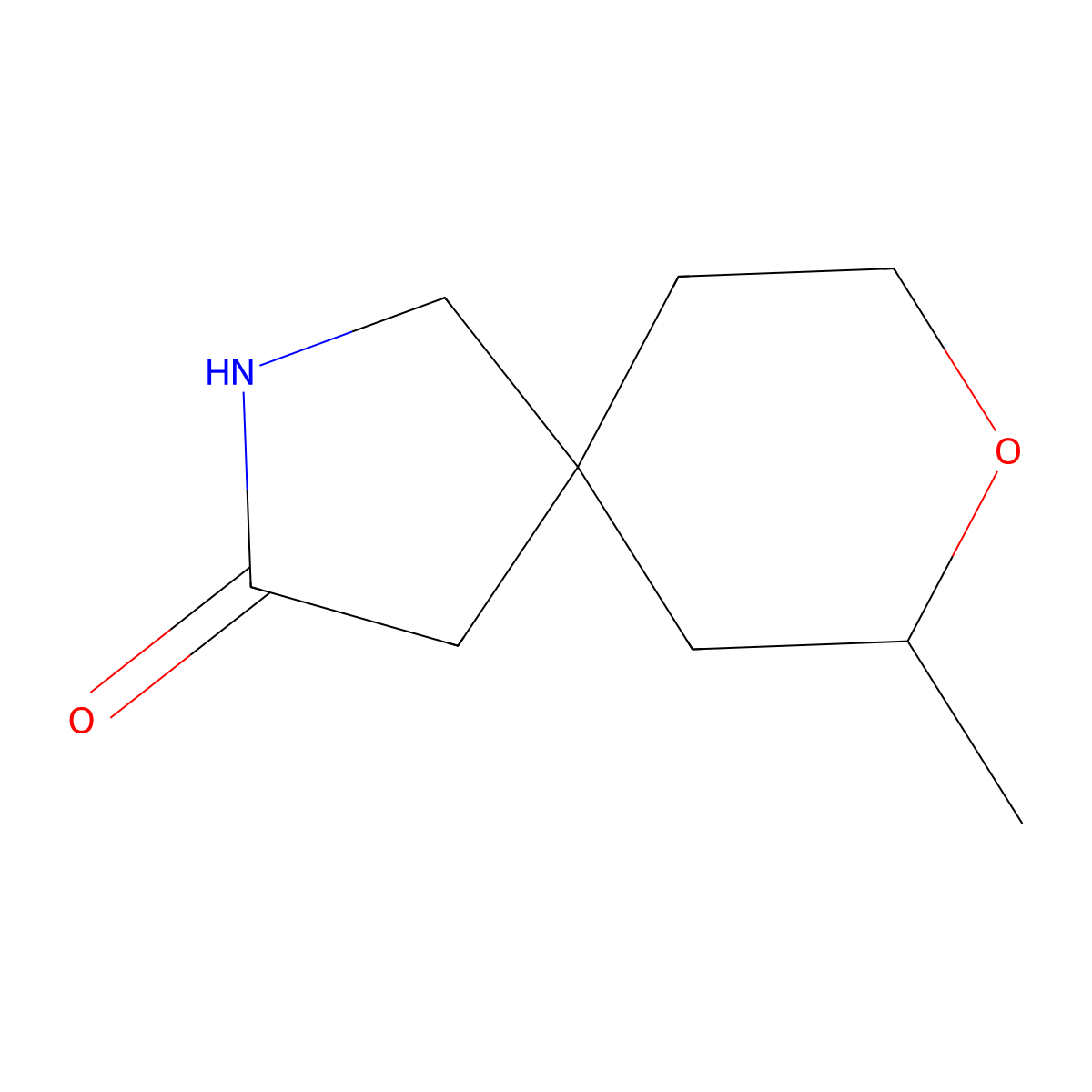 7-Methyl-8-oxa-2-azaspiro[4.5]decan-3-one molecular structure, CAS 1493248-20-6