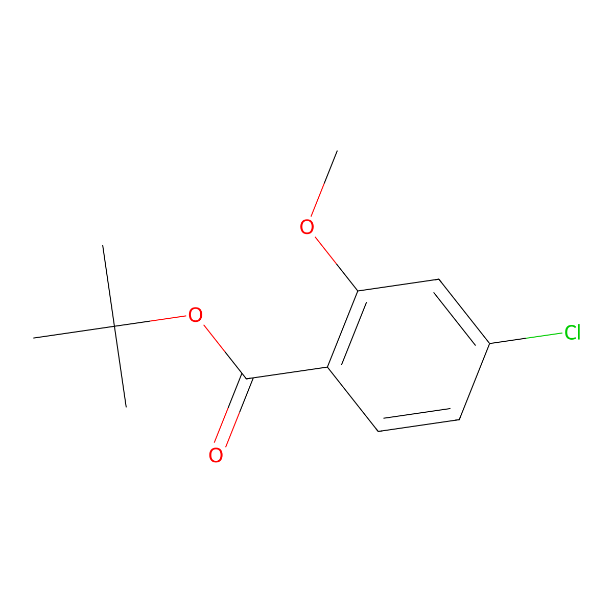 Tert-butyl 4-chloro-2-methoxybenzoate molecular structure, CAS 1493249-04-9
