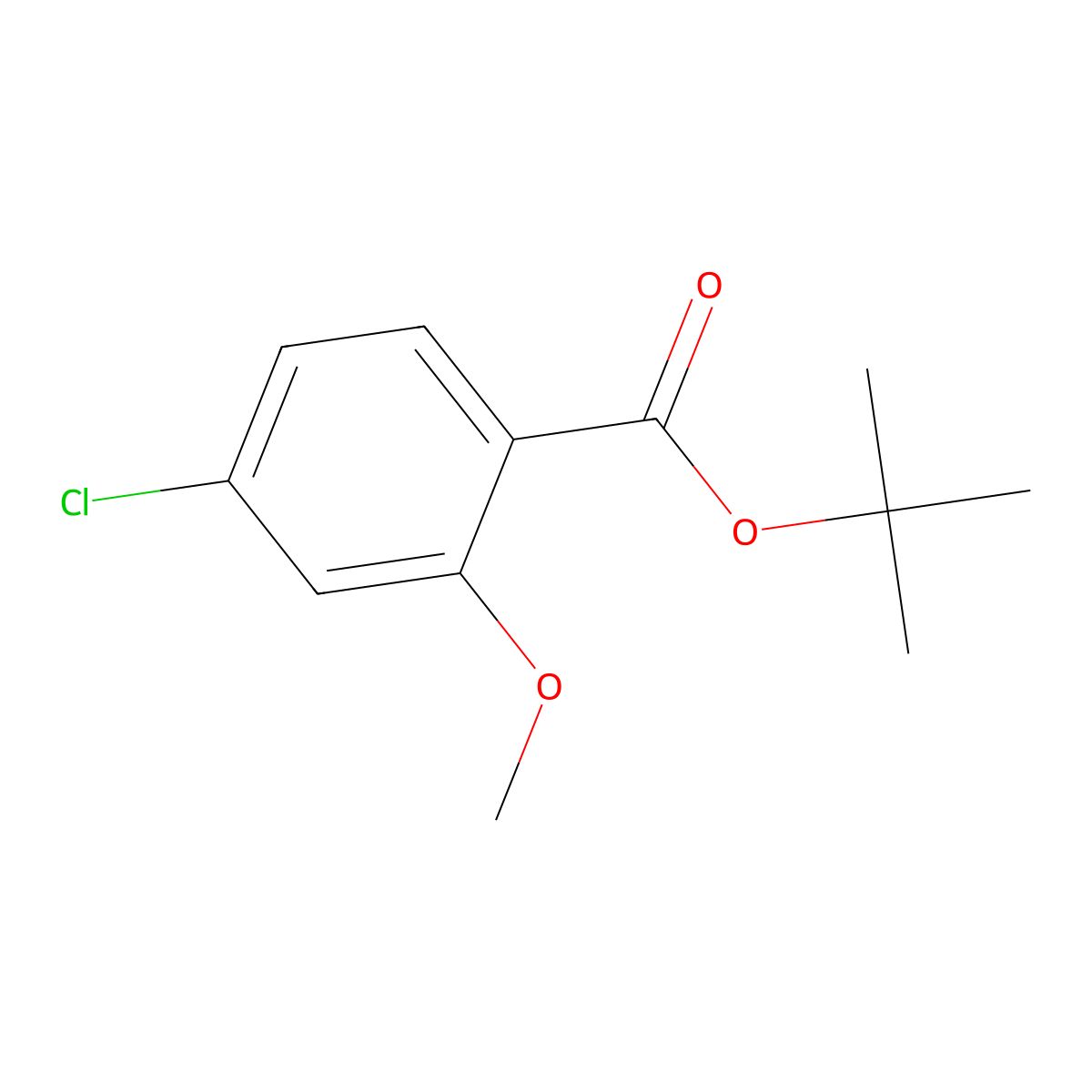 Tert-butyl 4-chloro-2-methoxybenzoate molecular structure, CAS 1493249-04-9