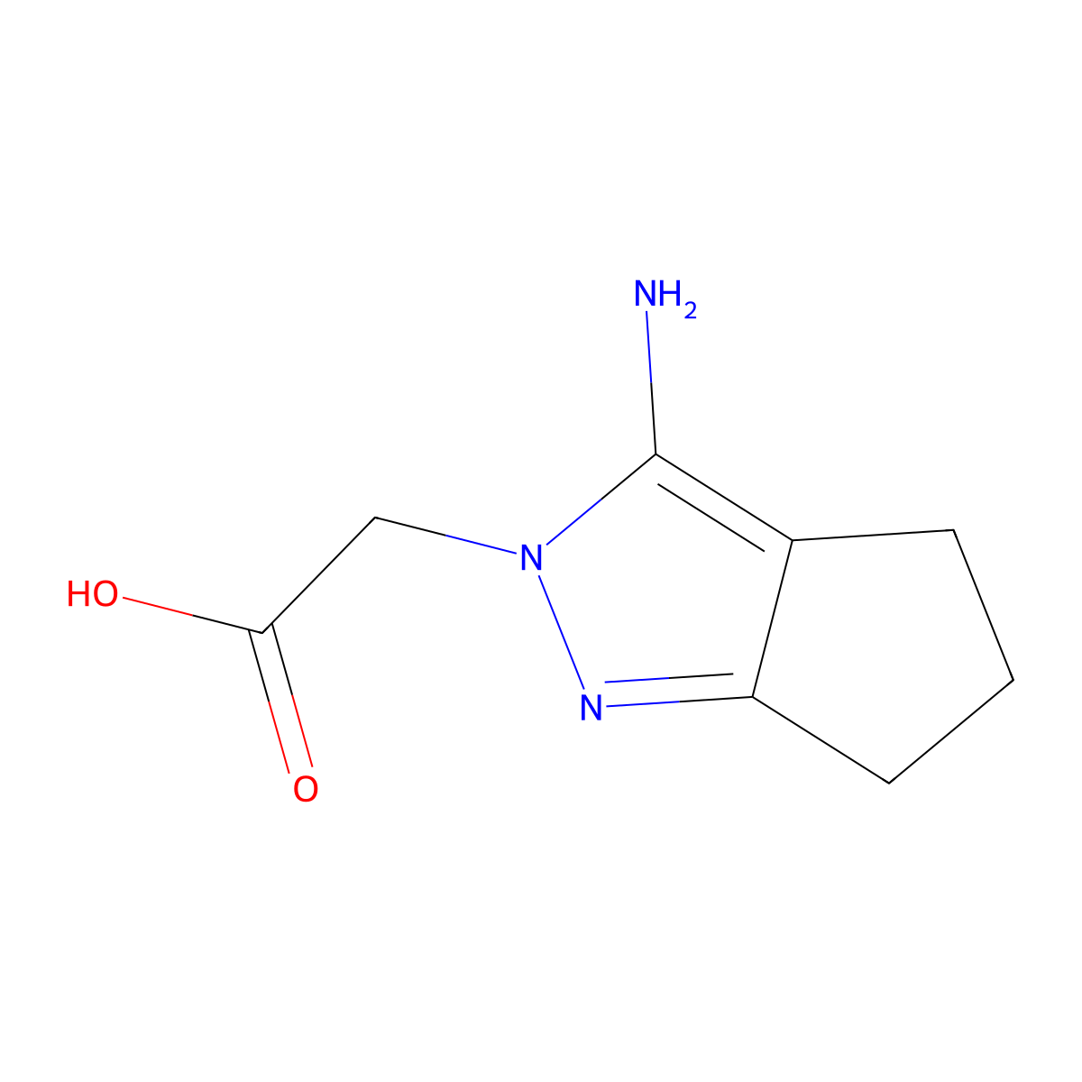 2-(3-Amino-5,6-dihydrocyclopenta[c]pyrazol-2(4h)-yl)acetic acid molecular structure, CAS 1493259-67-8