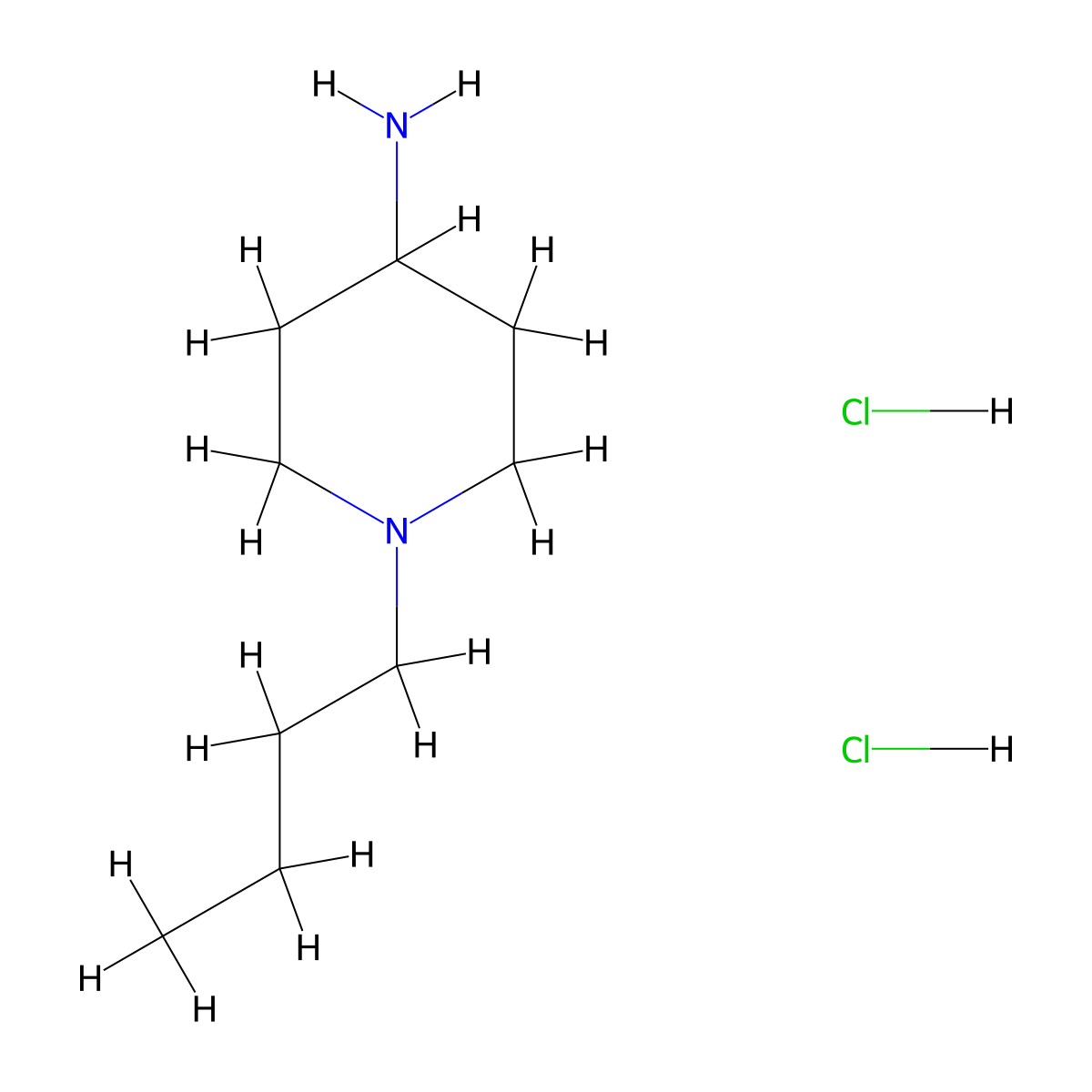 1-Butylpiperidin-4-amine dihydrochloride molecular structure, CAS 149326-37-4