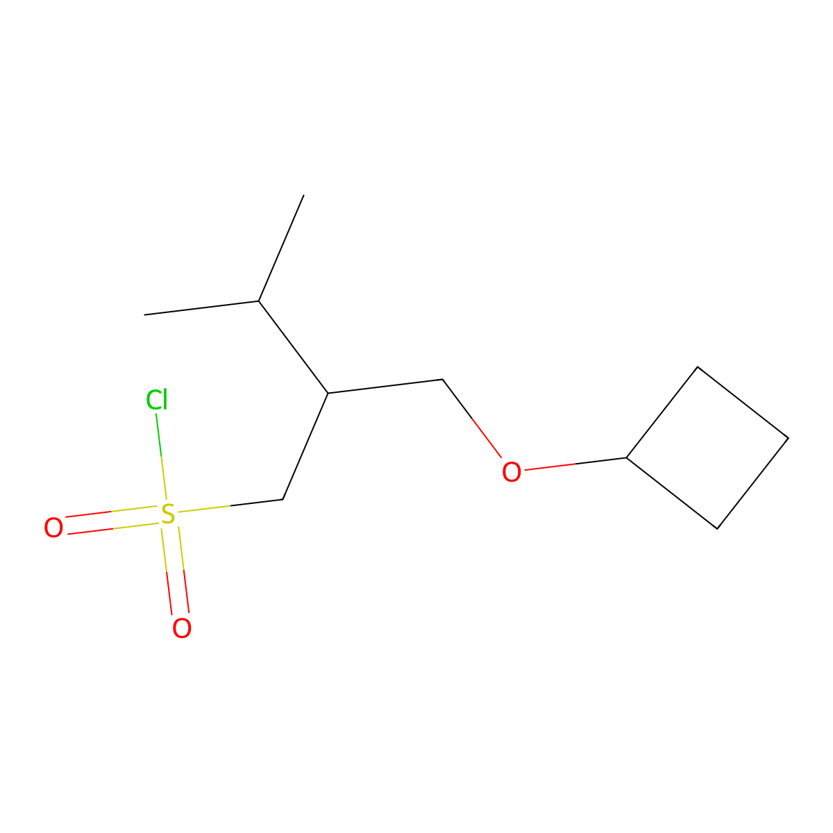 2-(Cyclobutoxymethyl)-3-methylbutane-1-sulfonyl chloride molecular structure, CAS 1493260-34-6