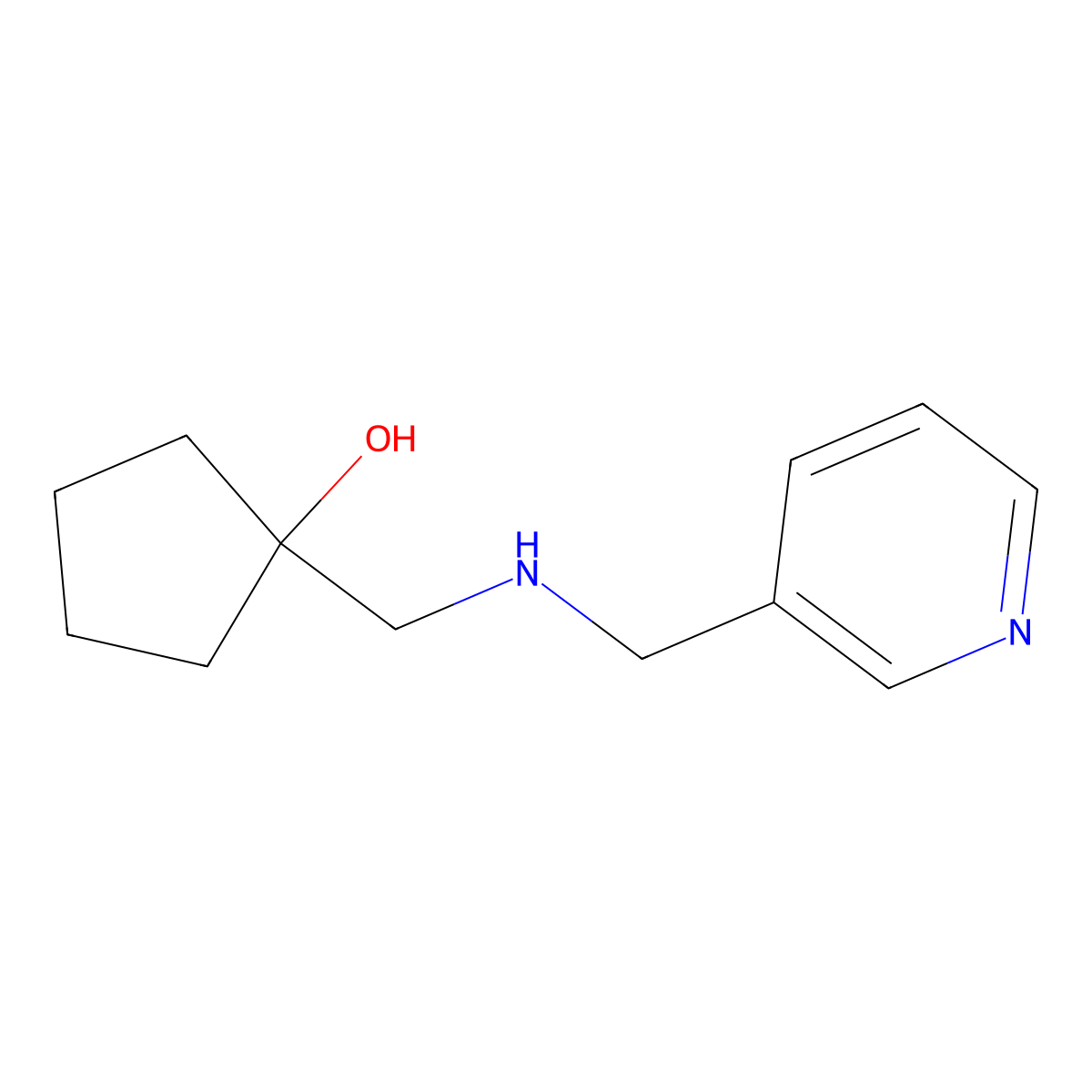 1-(((Pyridin-3-ylmethyl)amino)methyl)cyclopentan-1-ol molecular structure, CAS 1493261-99-6