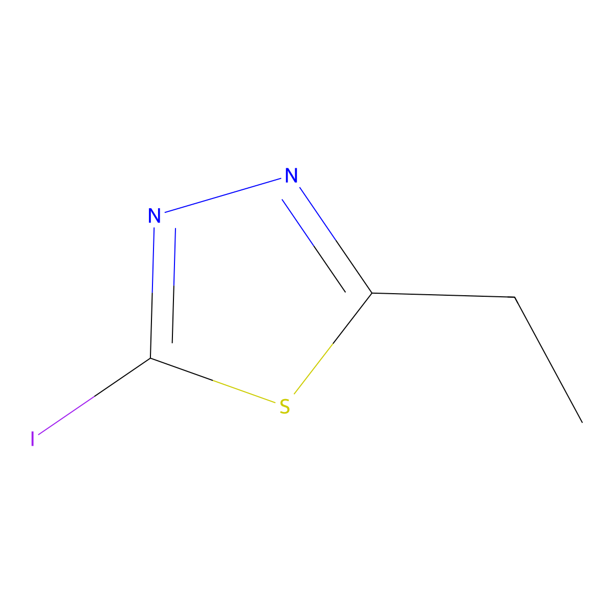 2-Ethyl-5-iodo-1,3,4-thiadiazole molecular structure, CAS 1493270-39-5