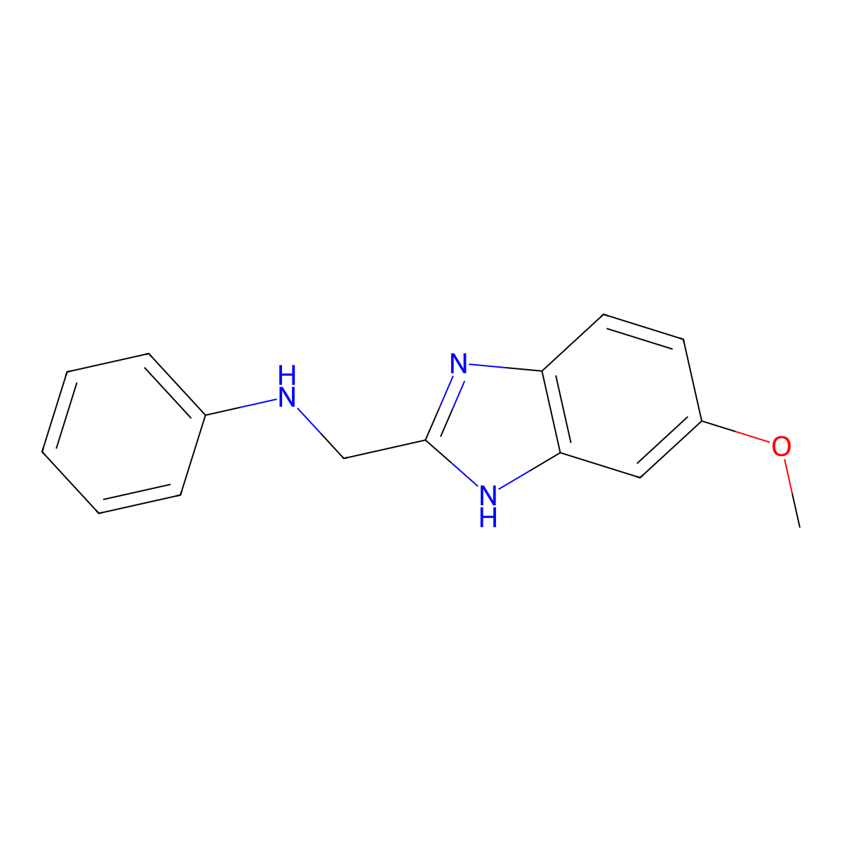 N-[(5-methoxy-1H-1,3-benzodiazol-2-yl)methyl]aniline molecular structure, CAS 1493279-30-3