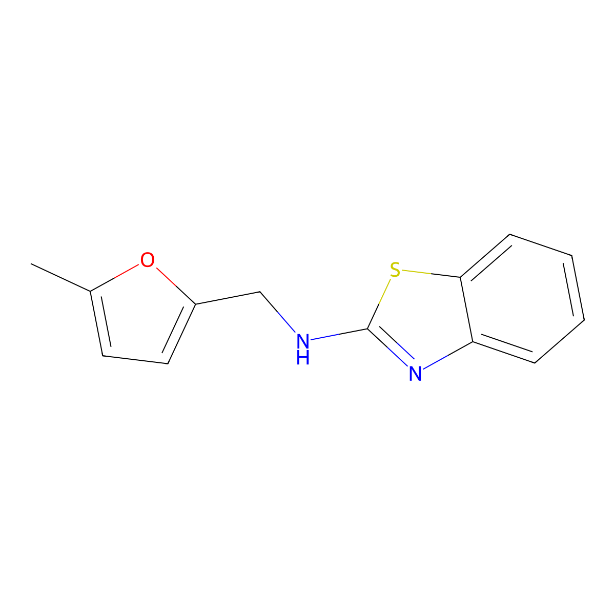 N-[(5-methyl-2-furanyl)methyl]-2-benzothiazolamine molecular structure, CAS 1493296-26-6