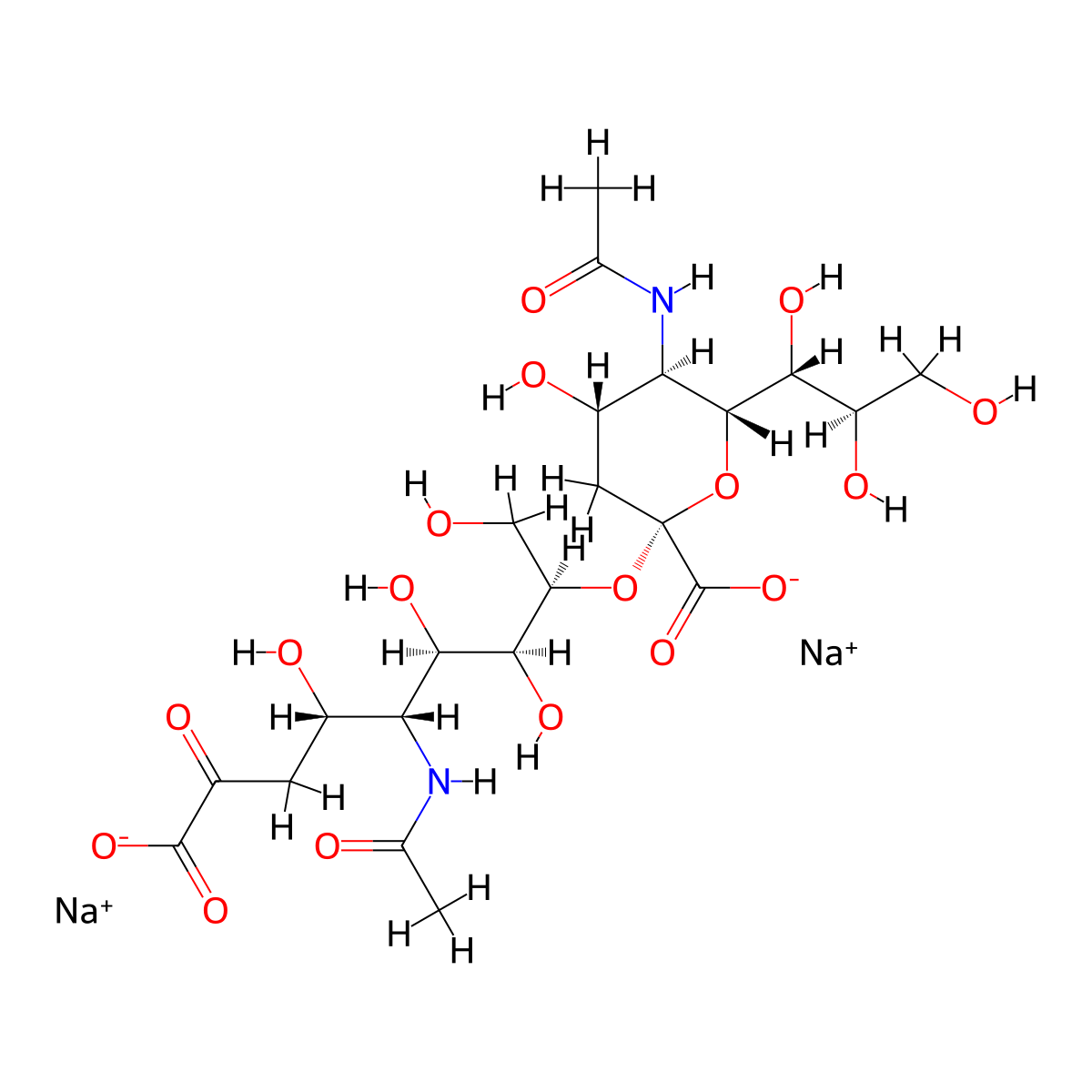 N-Acetylneuraminic acid dimer disodium salt molecular structure, CAS 149331-75-9