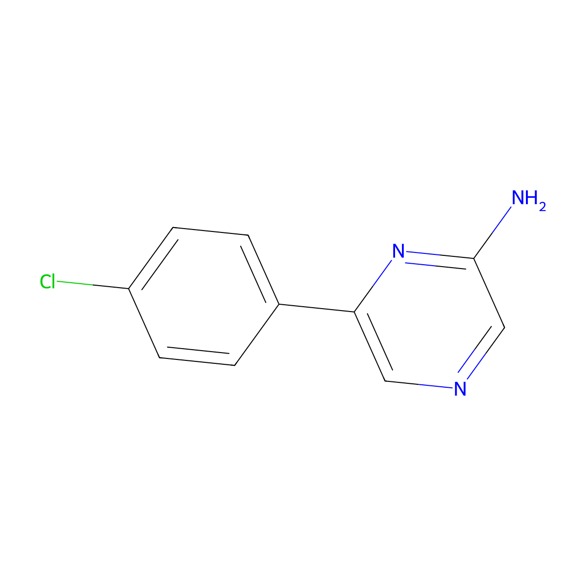 6-(4-Chlorophenyl)pyrazin-2-amine molecular structure, CAS 1493328-87-2