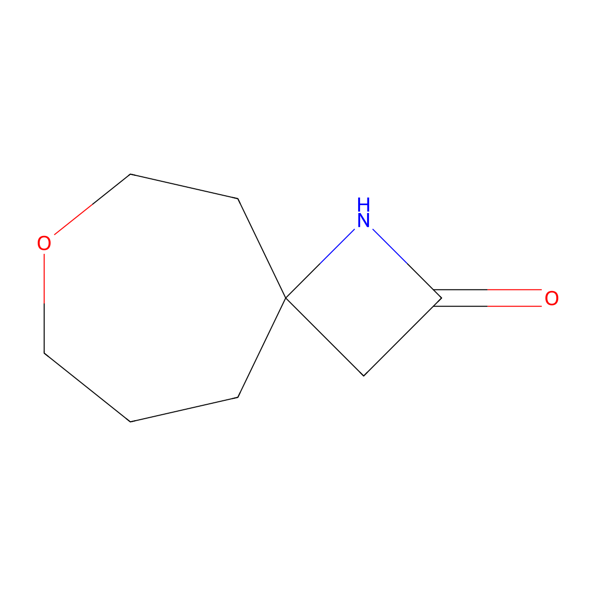 7-Oxa-1-azaspiro[3.6]decan-2-one molecular structure, CAS 1493332-29-8