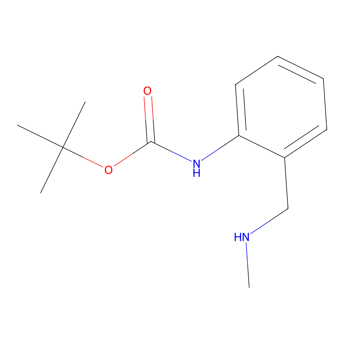 tert-butyl N-(2-(methylaminomethyl)phenyl)carbamate molecular structure, CAS 1493336-44-9