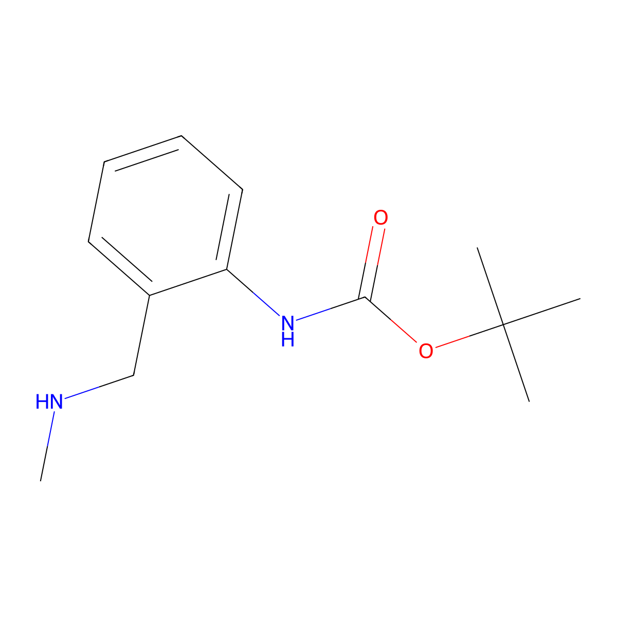 tert-butyl N-(2-(methylaminomethyl)phenyl)carbamate molecular structure, CAS 1493336-44-9