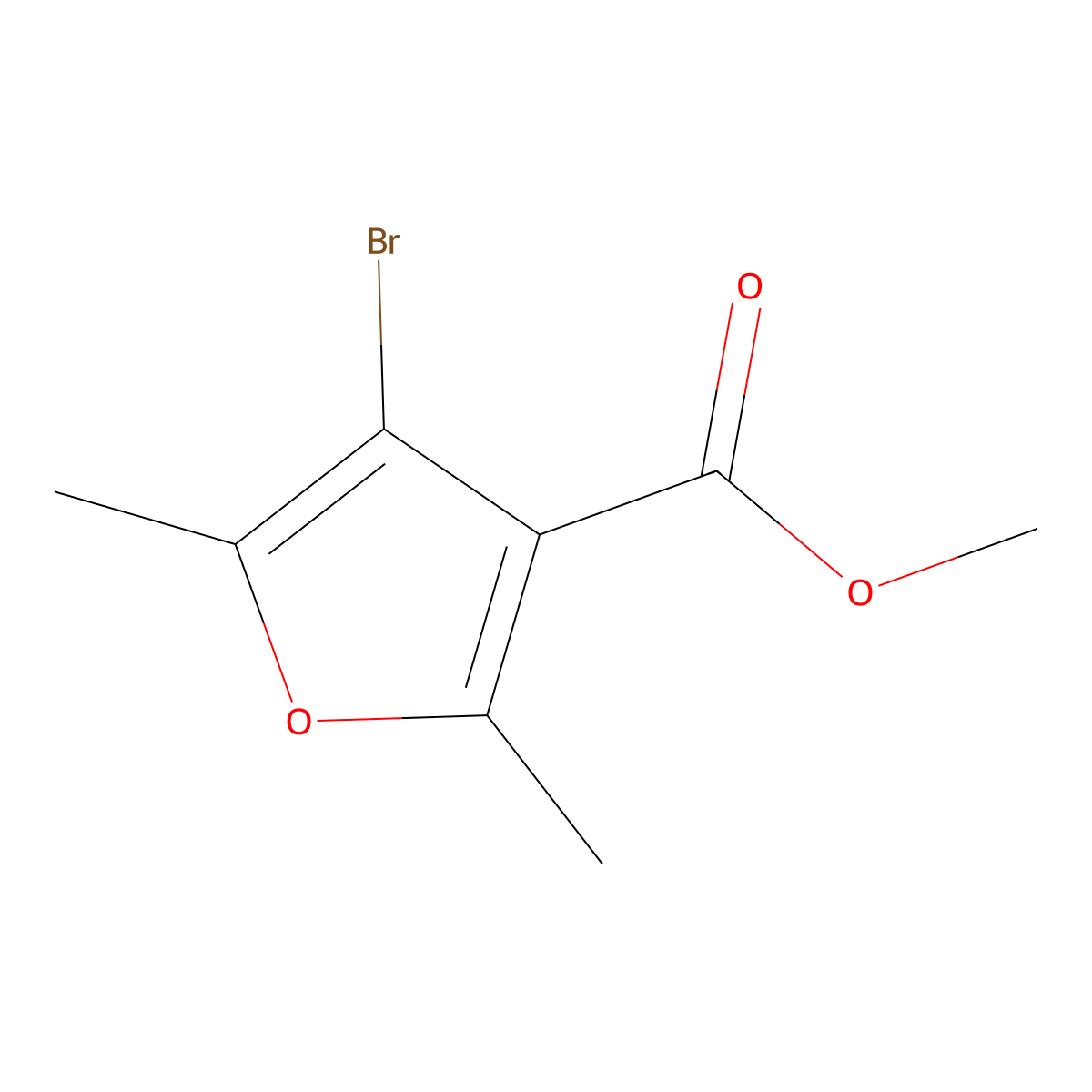 Methyl 4-bromo-2,5-dimethylfuran-3-carboxylate molecular structure, CAS 1493347-28-6