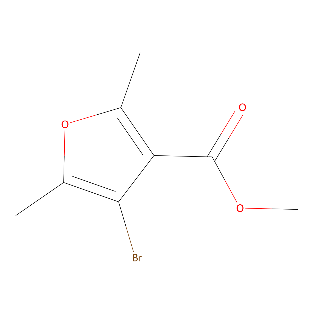 Methyl 4-bromo-2,5-dimethylfuran-3-carboxylate molecular structure, CAS 1493347-28-6