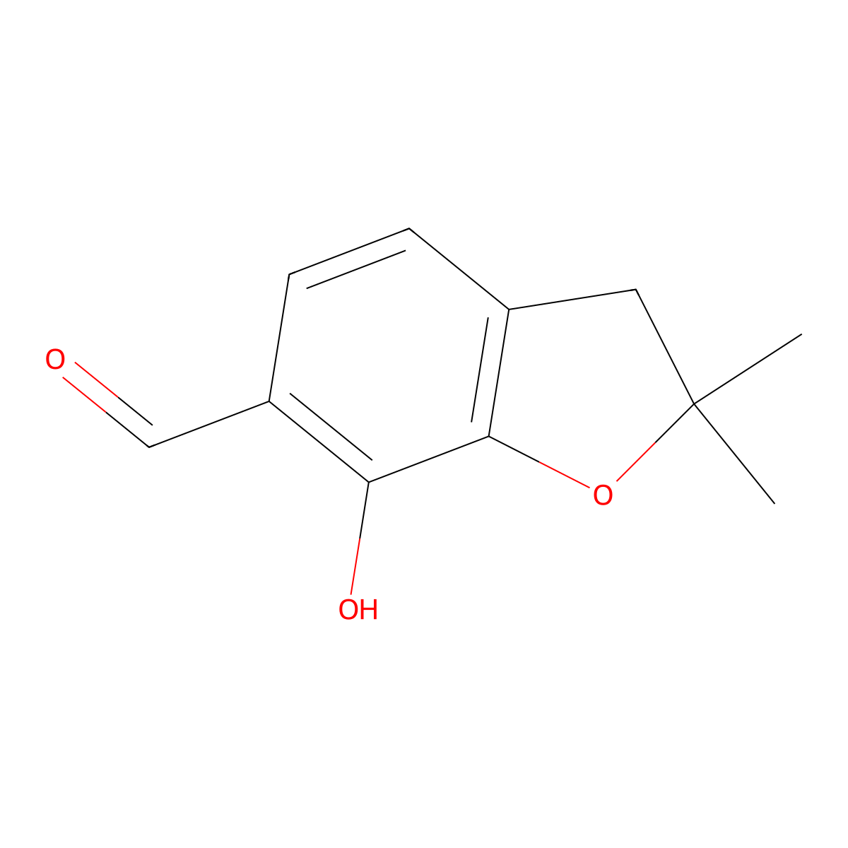 7-Hydroxy-2,2-dimethyl-2,3-dihydro-1-benzofuran-6-carbaldehyde molecular structure, CAS 1493360-10-3