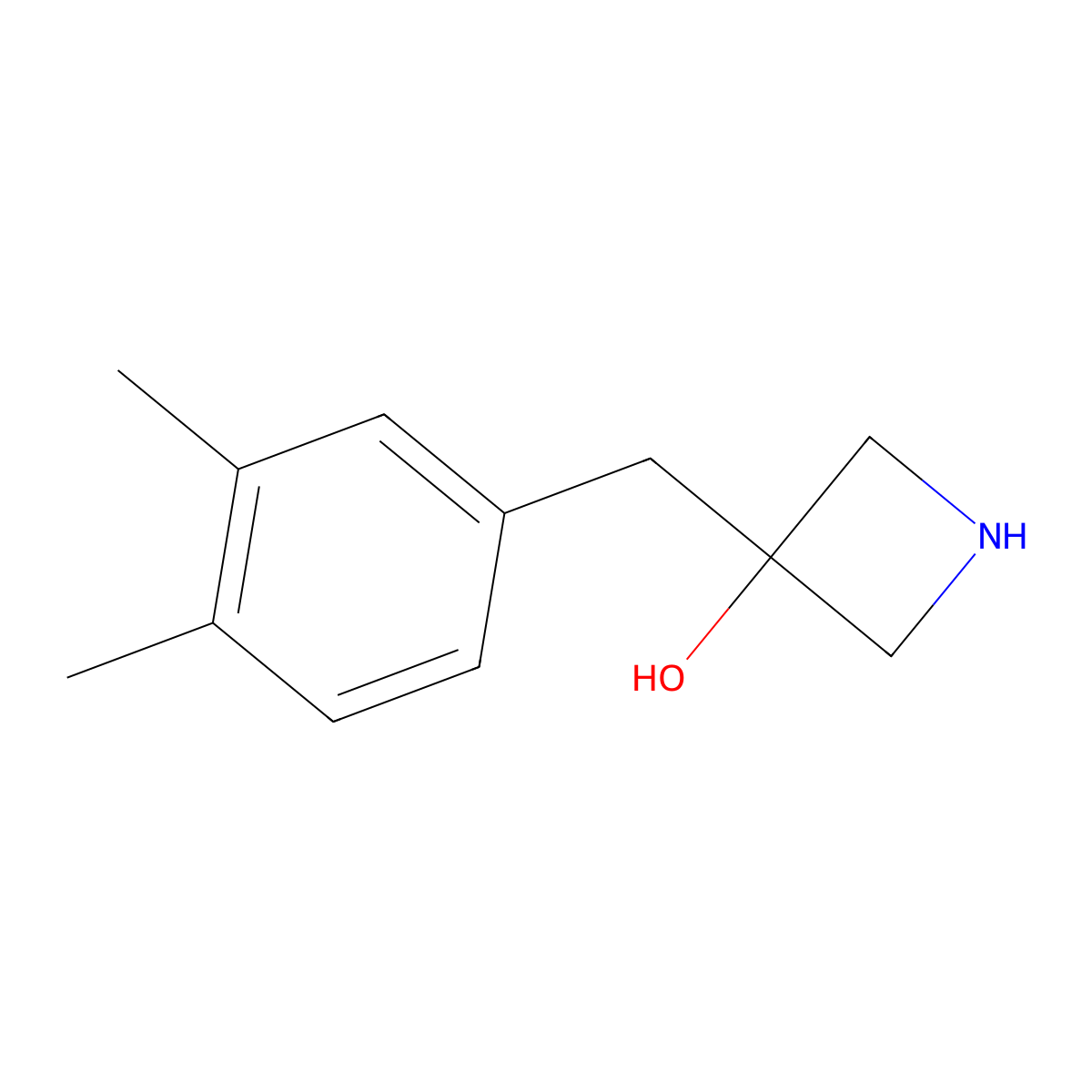 3-[(3,4-Dimethylphenyl)methyl]azetidin-3-ol molecular structure, CAS 1493361-20-8