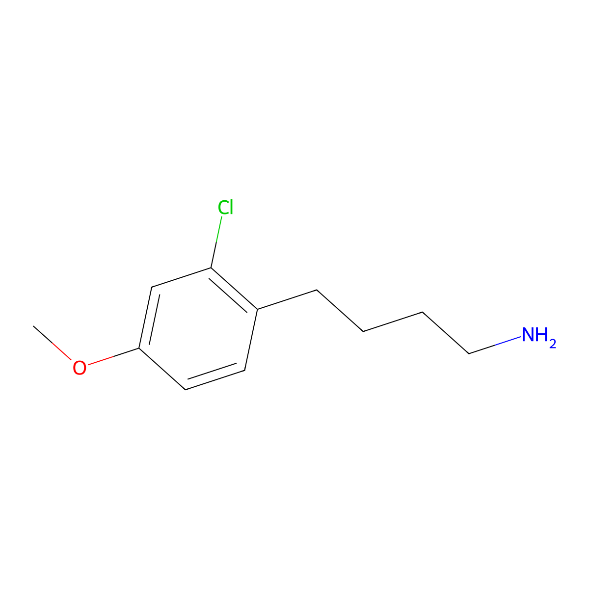 4-(2-Chloro-4-methoxyphenyl)butan-1-amine molecular structure, CAS 1493370-71-0