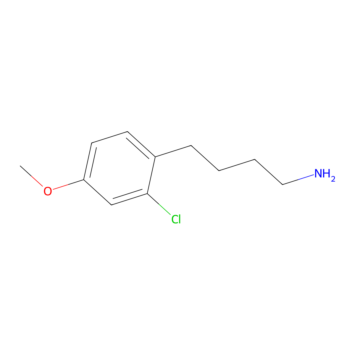 4-(2-Chloro-4-methoxyphenyl)butan-1-amine molecular structure, CAS 1493370-71-0