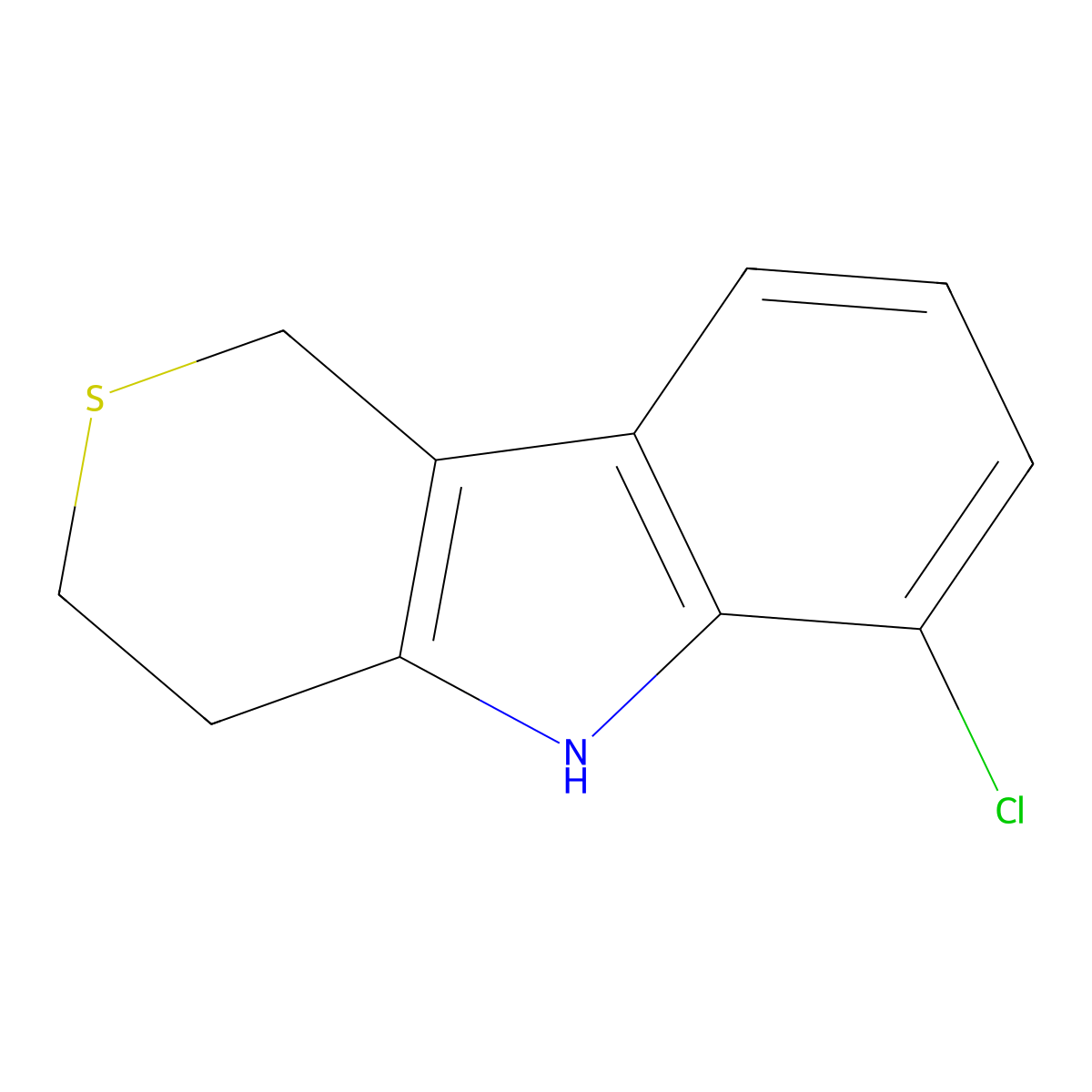 6-Chloro-1H,3H,4H,5H-thiopyrano[4,3-B]indole molecular structure, CAS 1493372-75-0