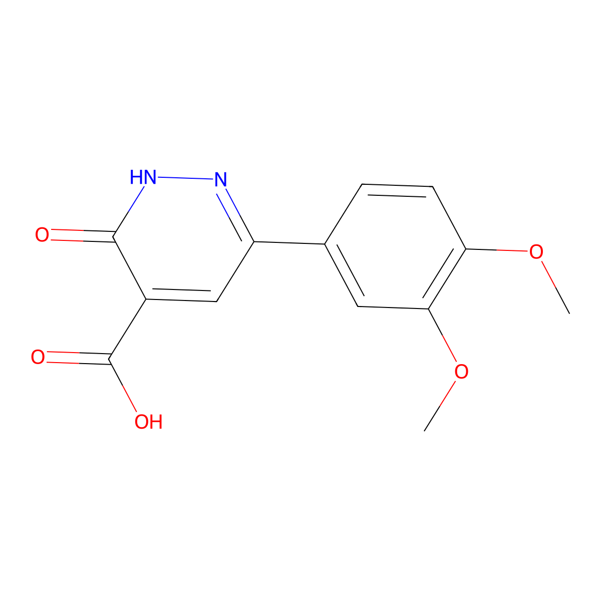 6-(3,4-Dimethoxyphenyl)-3-oxo-2,3-dihydropyridazine-4-carboxylic acid molecular structure, CAS 1493378-47-4