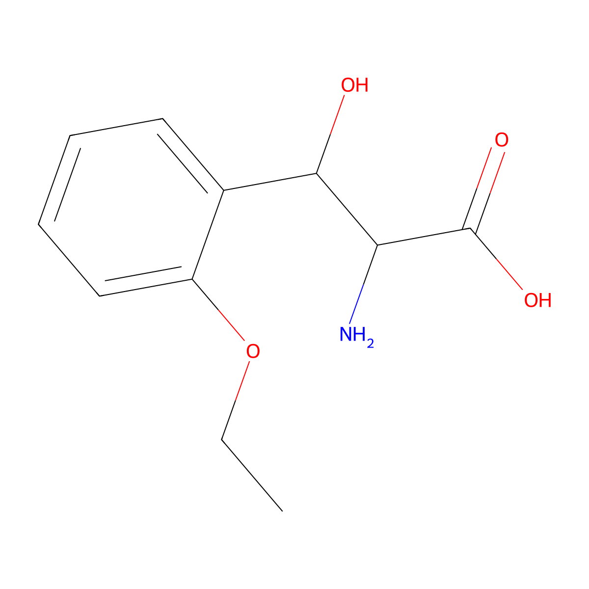 2-Amino-3-(2-ethoxyphenyl)-3-hydroxypropanoic acid molecular structure, CAS 1493388-24-1