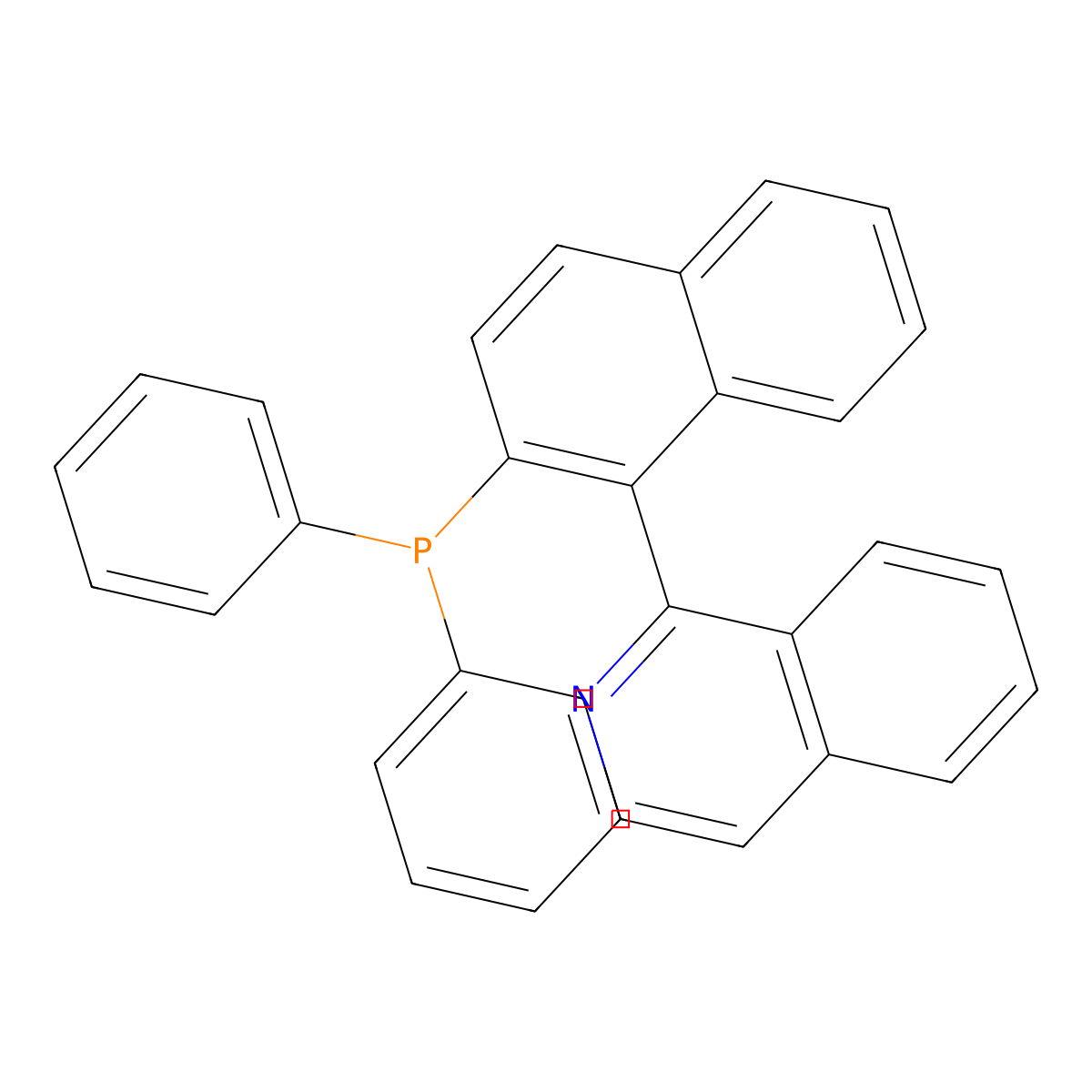 (R)-1-(2-(Diphenylphosphanyl)naphthalen-1-yl)isoquinoline , (R)-Quinap molecular structure, CAS 149341-34-4