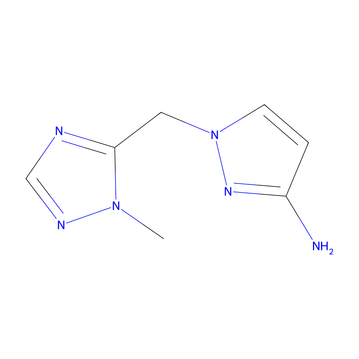 1-[(1-Methyl-1H-1,2,4-triazol-5-YL)methyl]-1H-pyrazol-3-amine molecular structure, CAS 1493414-91-7